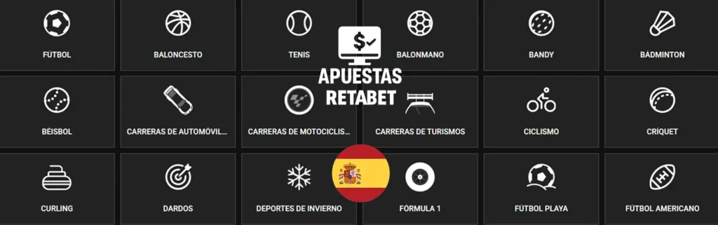 Apuesta en una variedad de deportes en RETABET