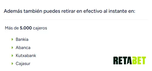 RETABET España para depósitos y retiradas