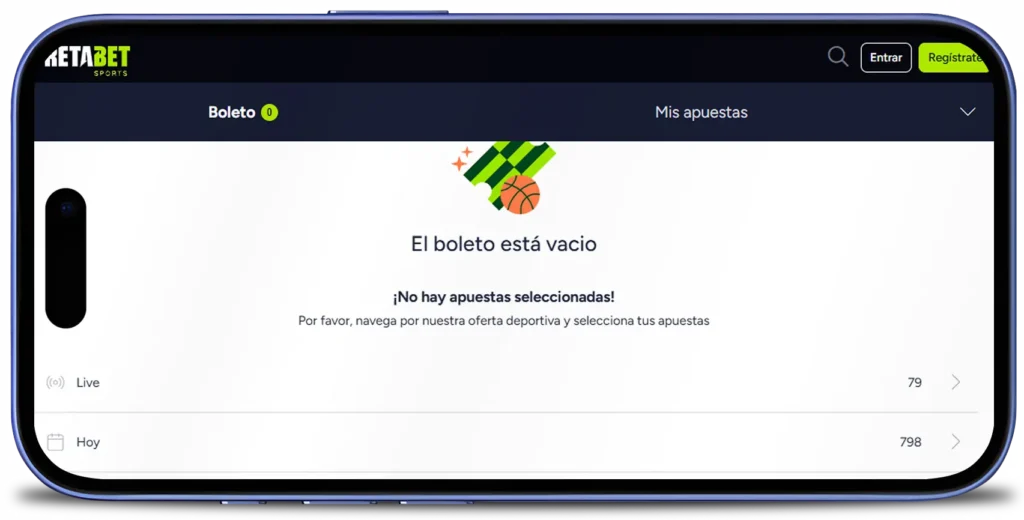 Funciones principales de la app Retabet